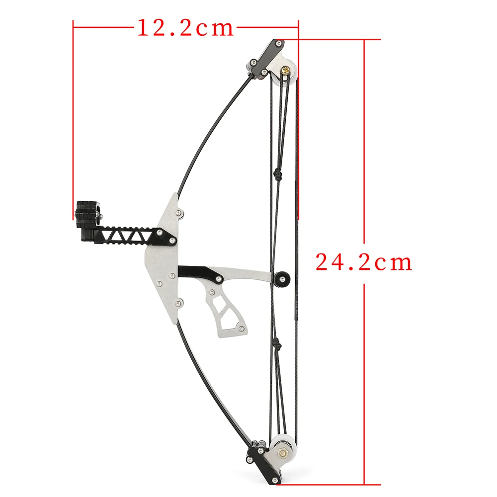 9.5" Mini Compound Bow Archery Short Axis Pulley Bow Shooting Game Creative Bow and 
